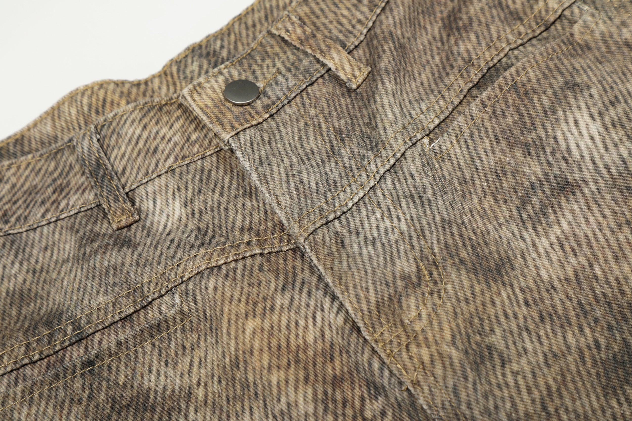 CapCabin Leopard Wash Wide-Leg Jeans