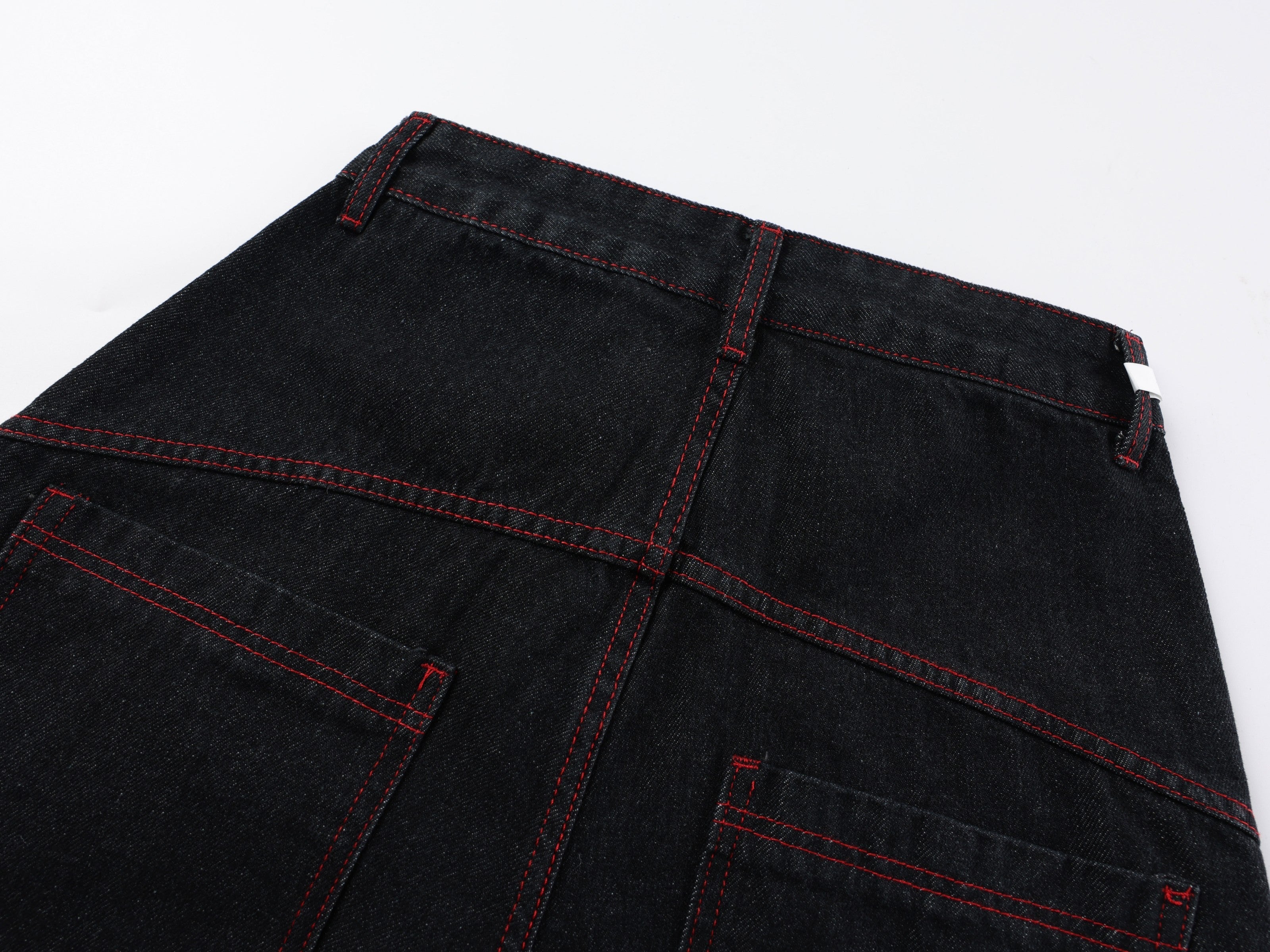 CapCabin Dragon Embroidered Wide-Leg Denim Pants