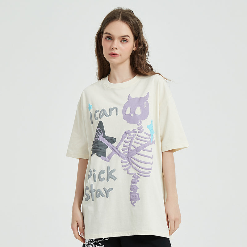 Devil Horn Skull Y2K T Shirt