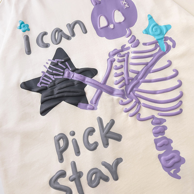 Devil Horn Skull Y2K T Shirt