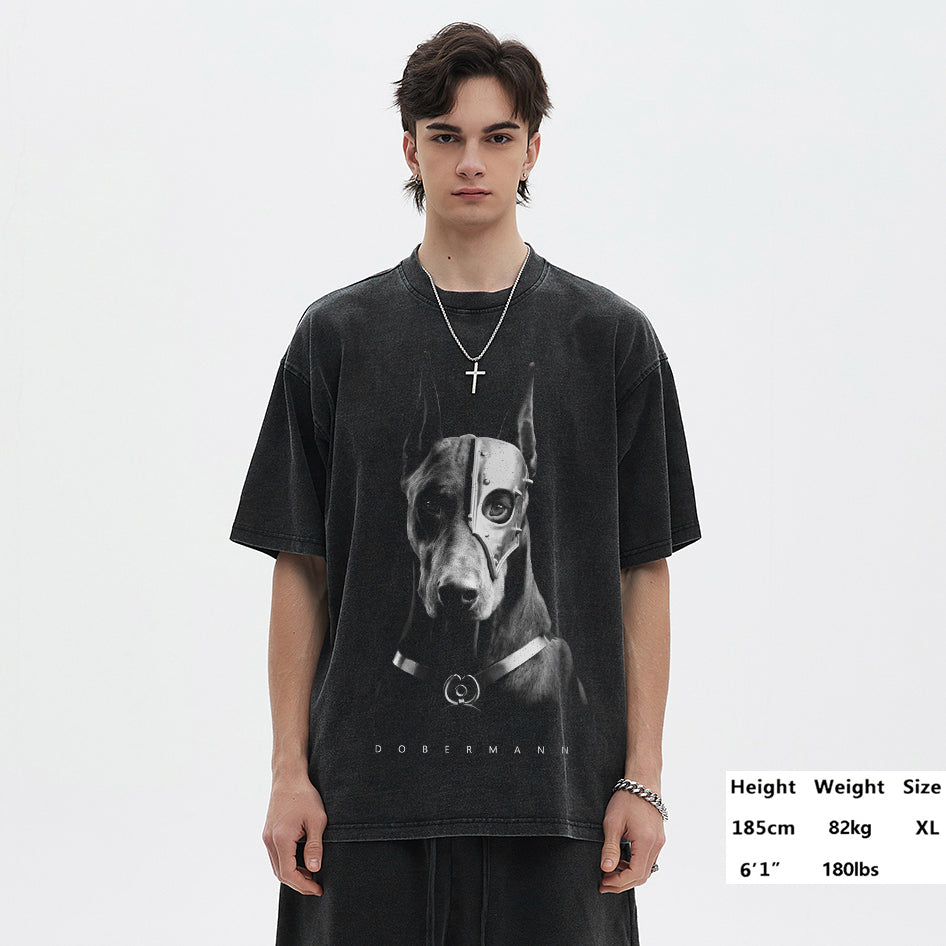 Doberman Dog Graphic T Shirts Y2K