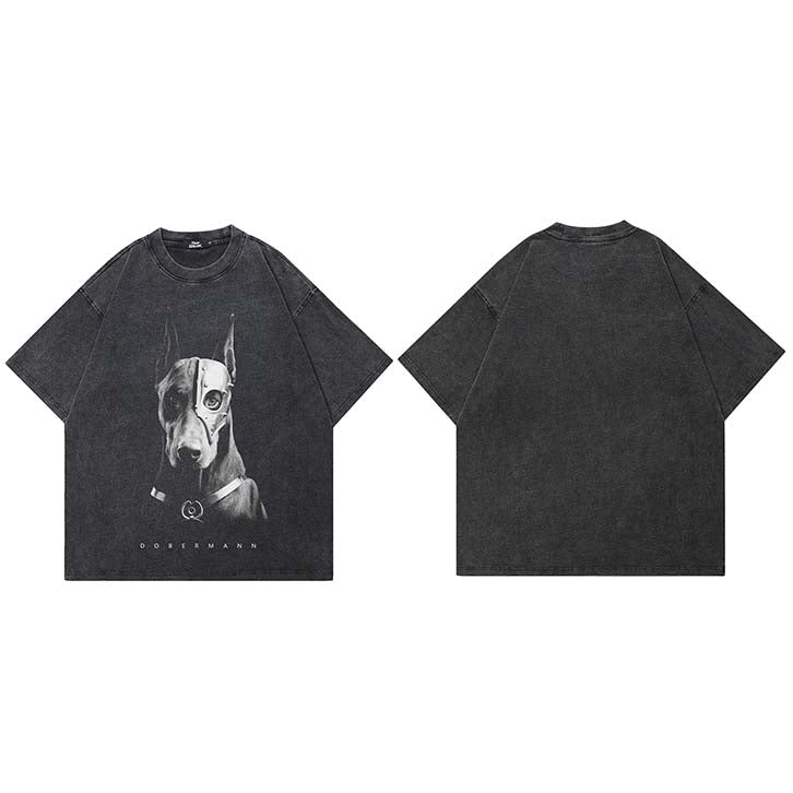 Doberman Dog Graphic T Shirts Y2K