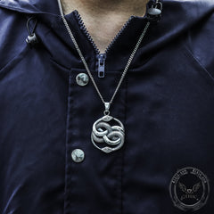 Double Ouroboros Snake Stainless Steel Animal Pendant