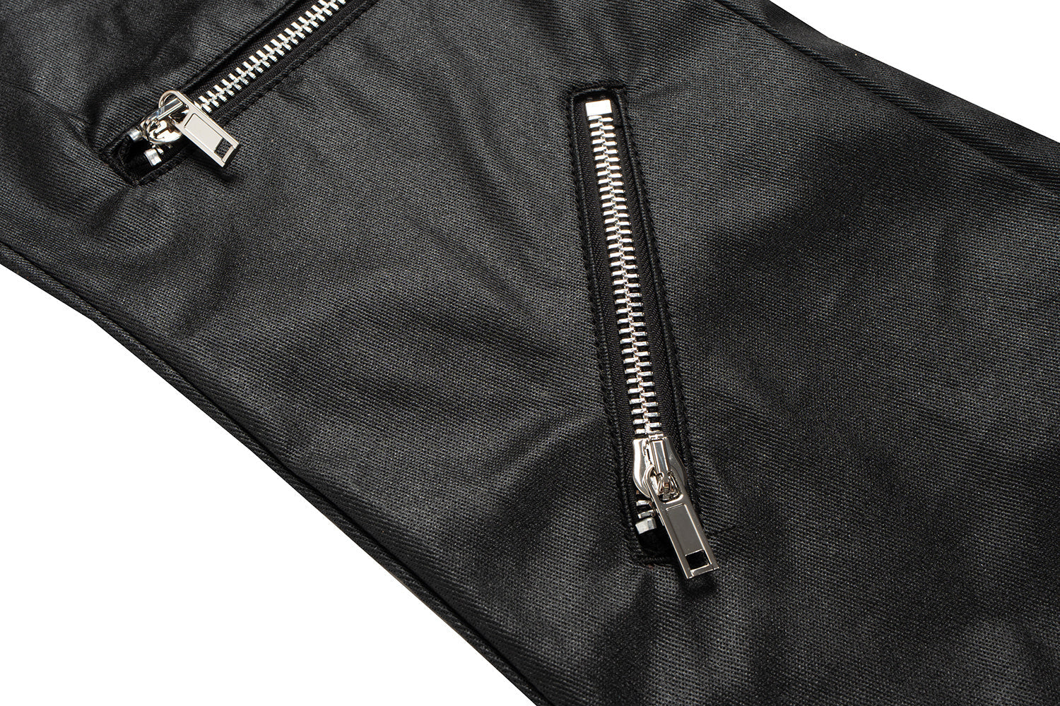 CapCabin Blade-Cut Zip Leather Pants