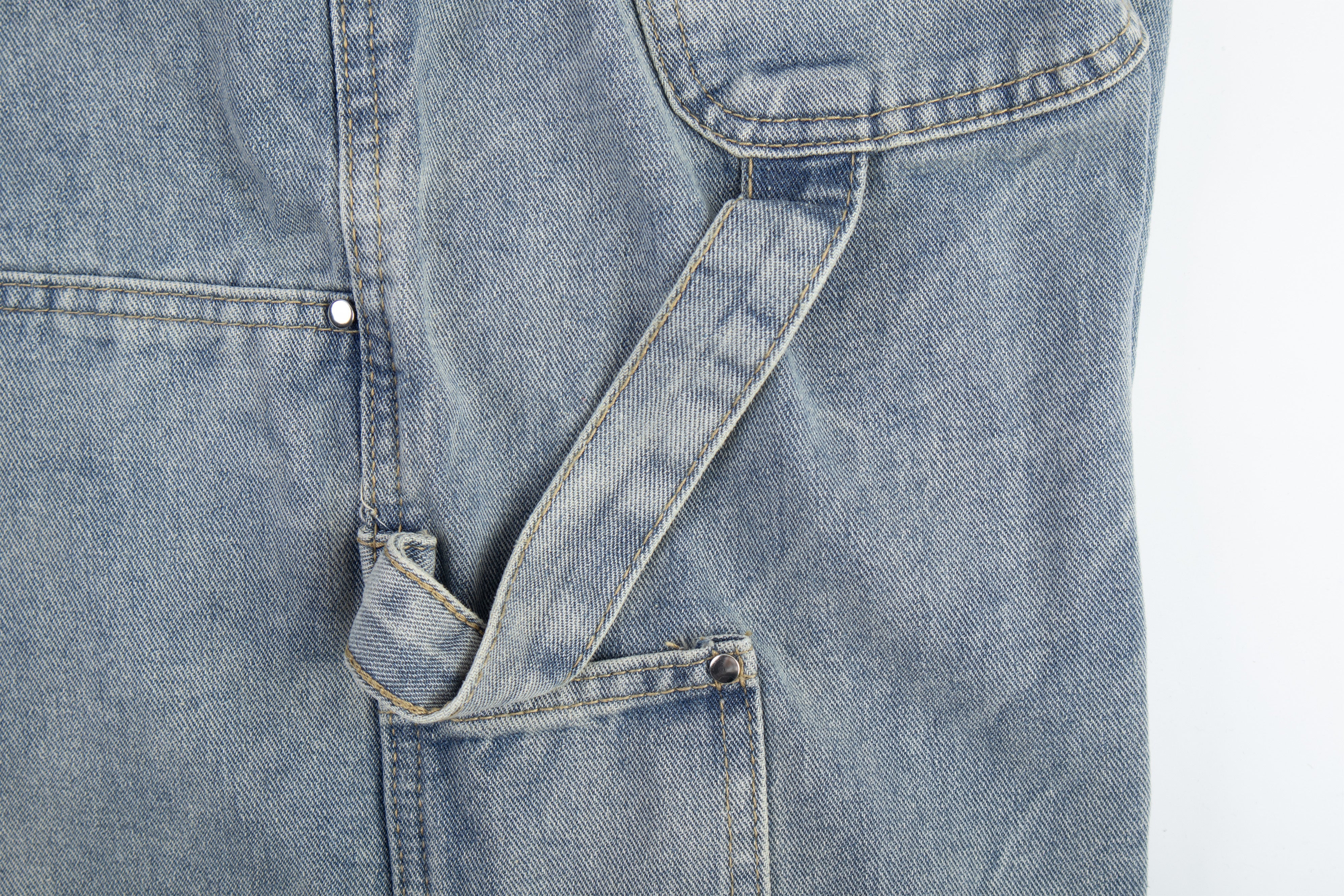 CapCabin Distressed Panel Denim Pants