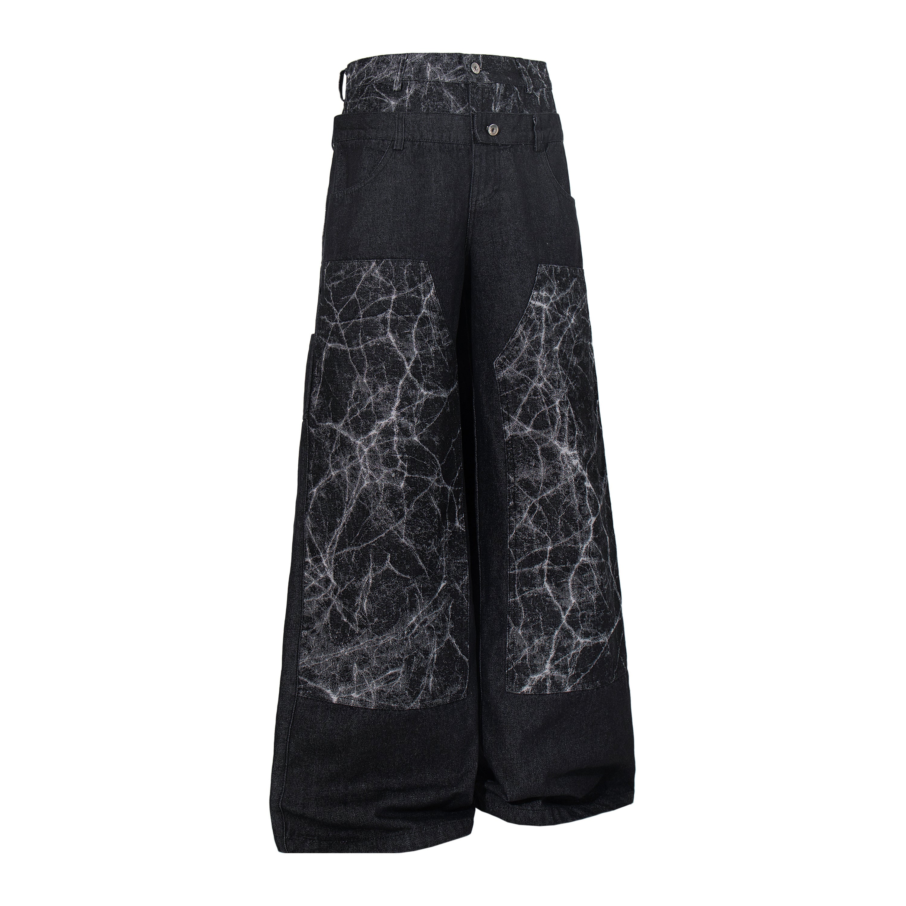 CapCabin Cracked Panel Wide-Leg Pants