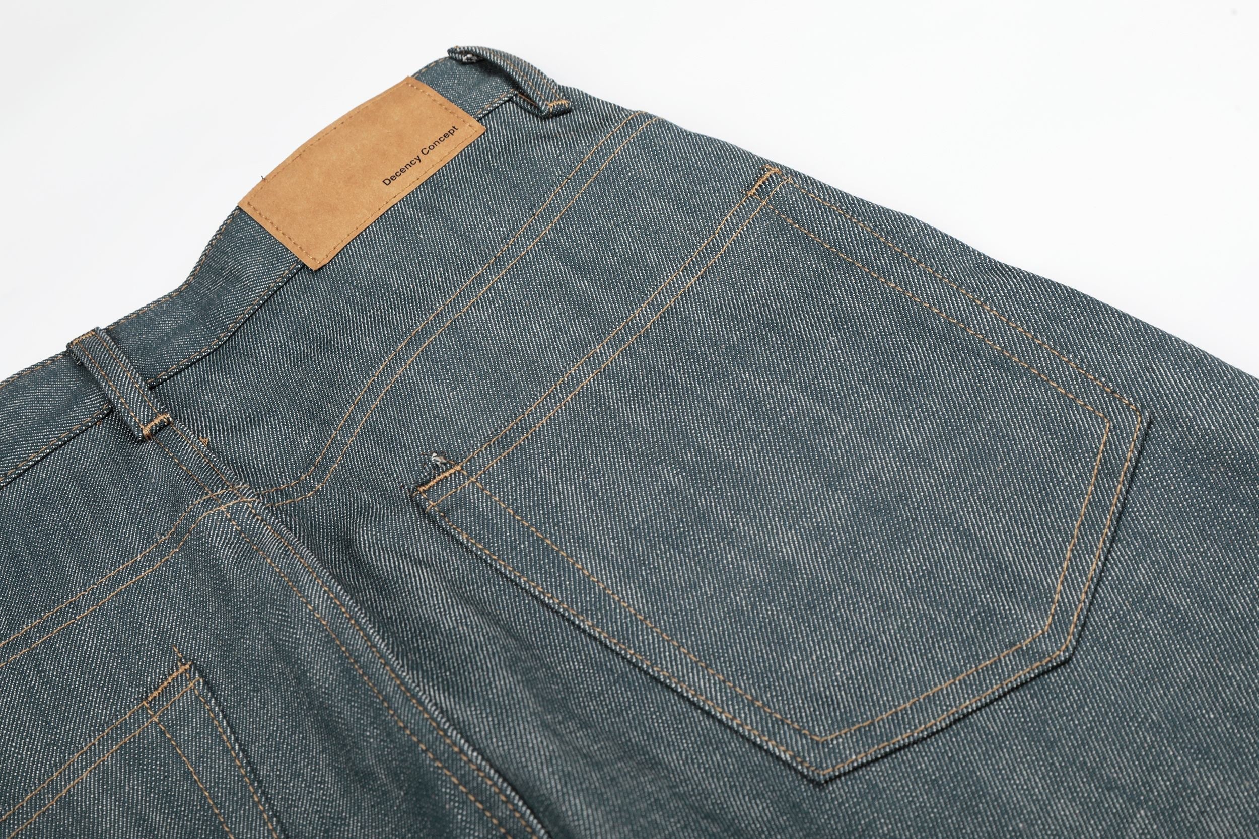 CapCabin “Washed Grey Button Denim Jeans”
