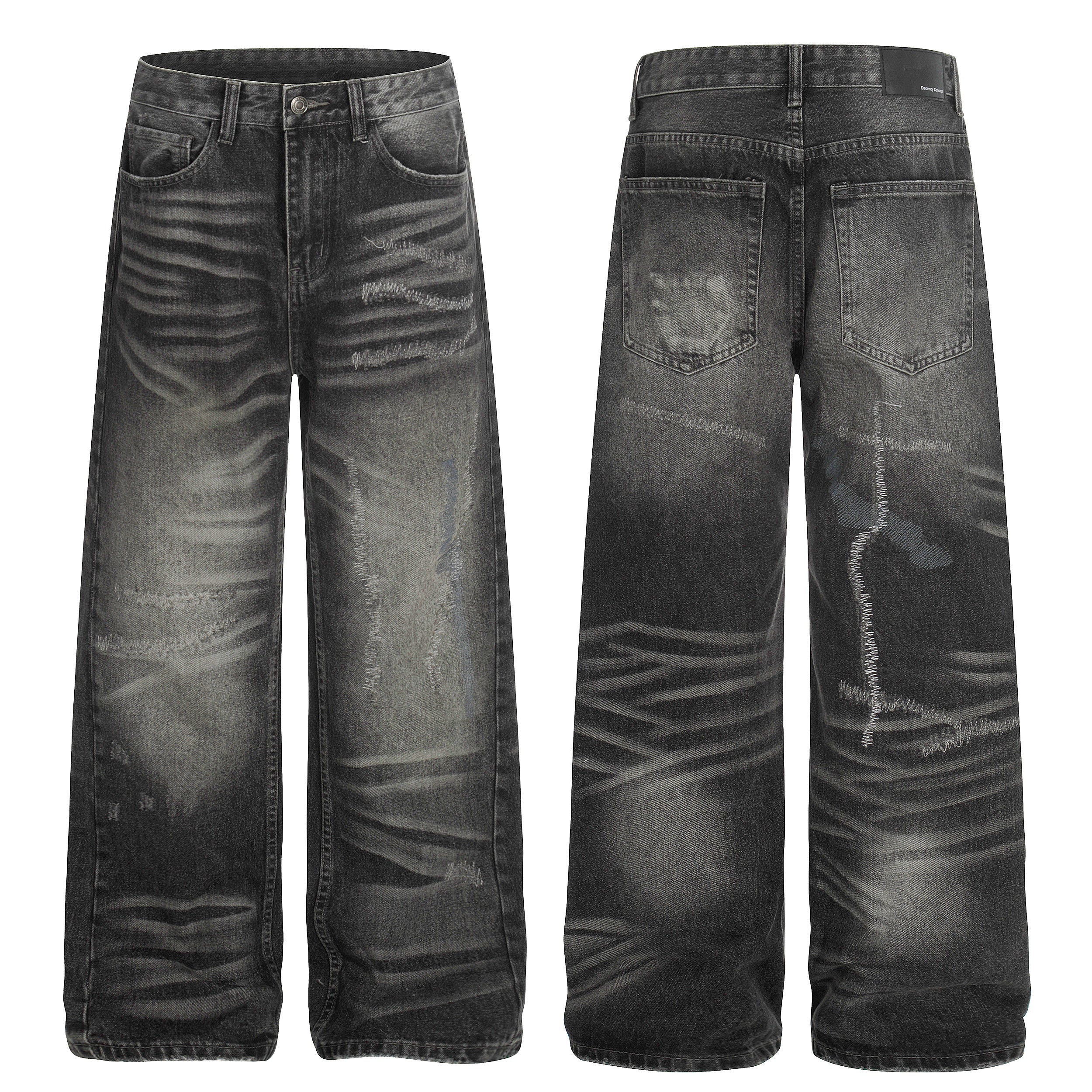CapCabin Washed Distressed Denim Pants
