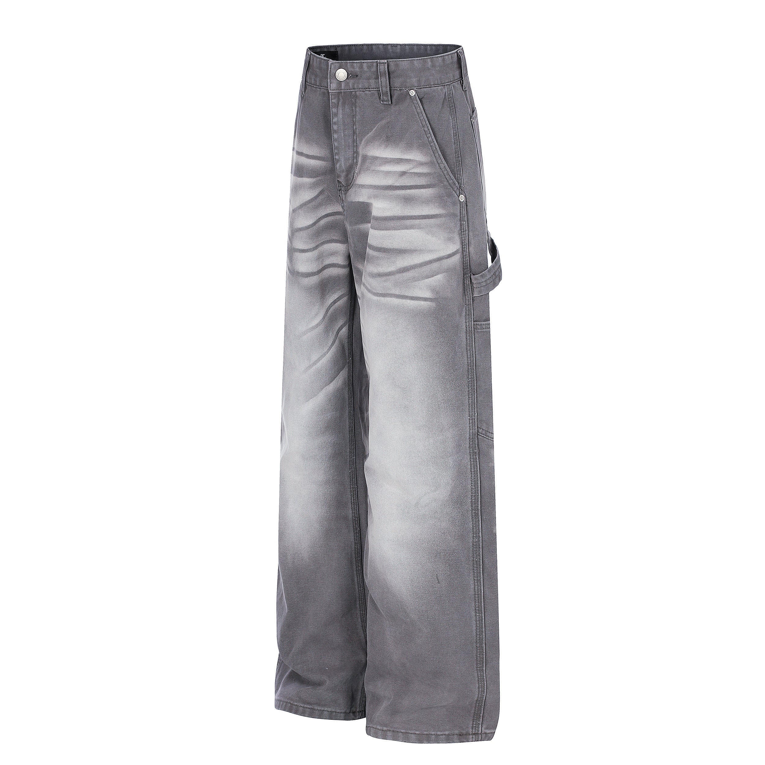 CapCabin Washed Wrinkle Effect Denim Jeans