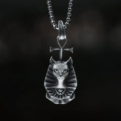 Egyptian Pharaoh Cat Mafdet Pure Tin Necklace