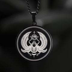Egyptian Scarab Eye of Horus Stainless Steel Necklace