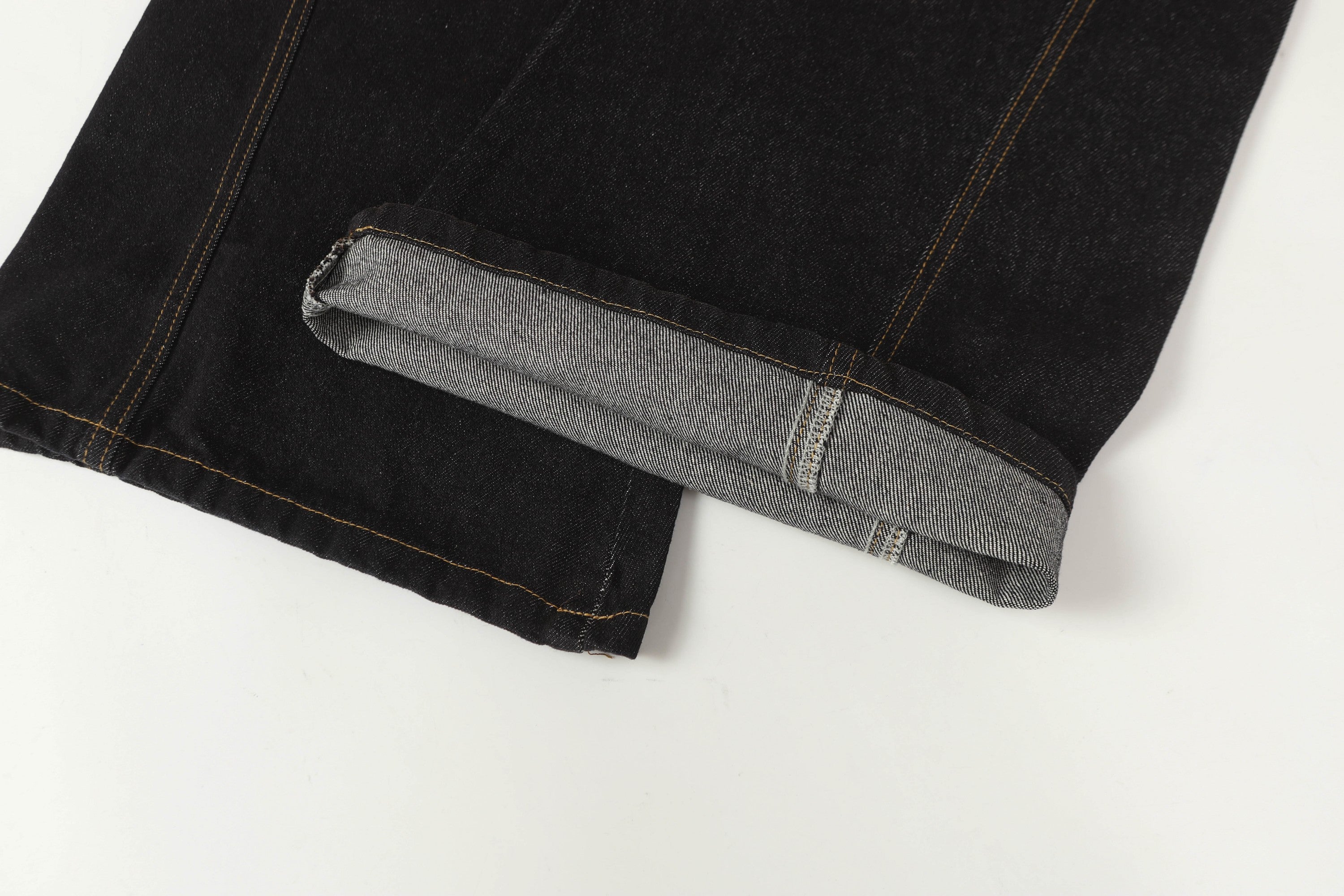 CapCabin Asymmetric Button Wide-Leg Denim Pants