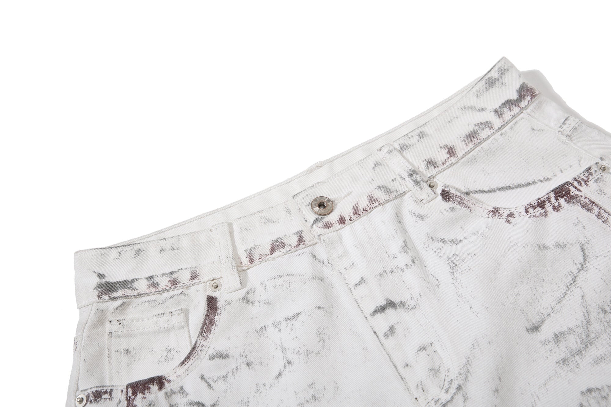 CapCabin Washed Panel Denim Pants