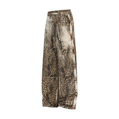 CapCabin “Leopard Fur-Trim Wide-Leg Jeans”