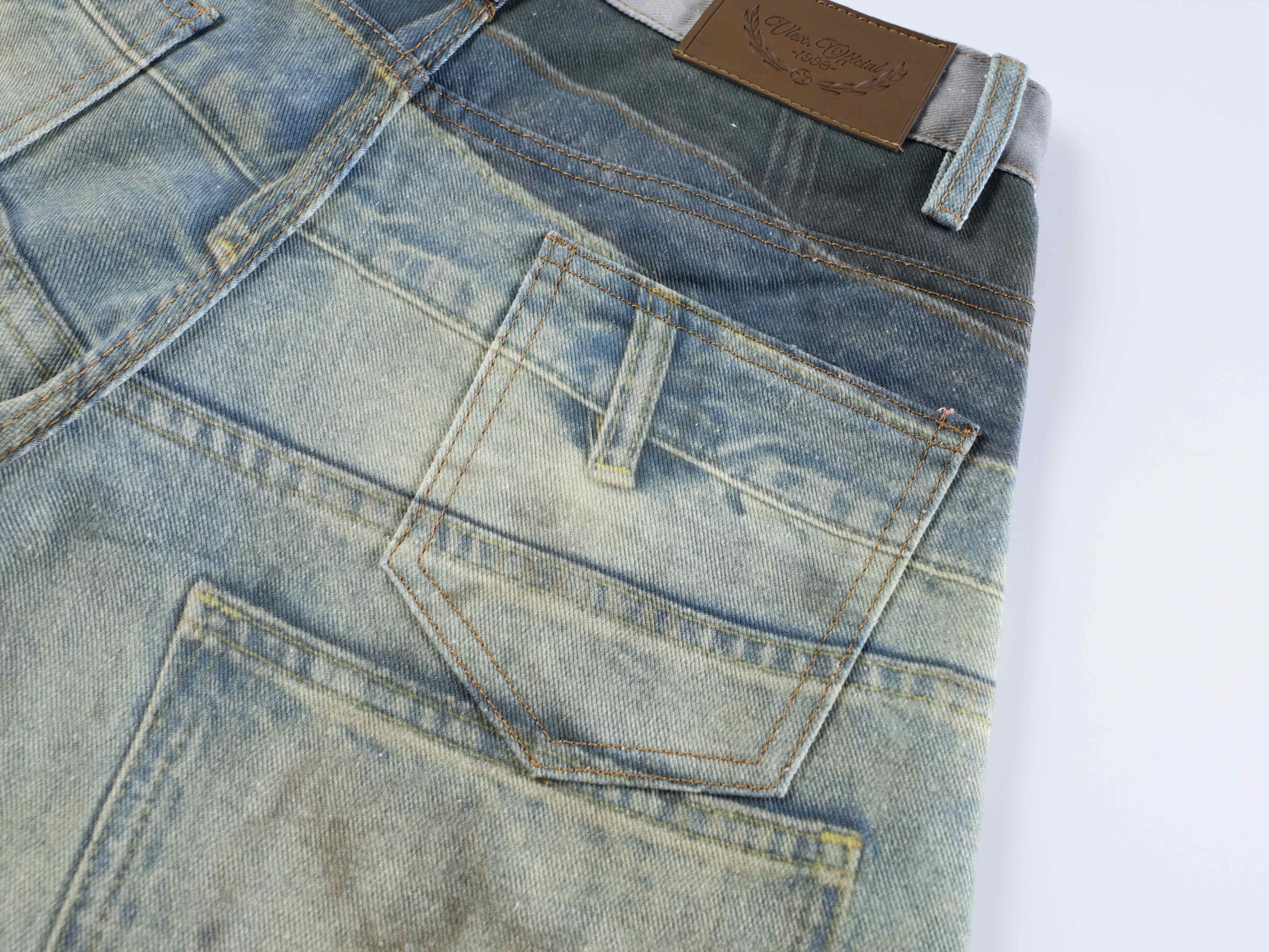 CapCabin “Layered Fade Distressed Balloon Jeans”