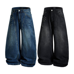 CapCabin “Studded Panel Denim Jeans”