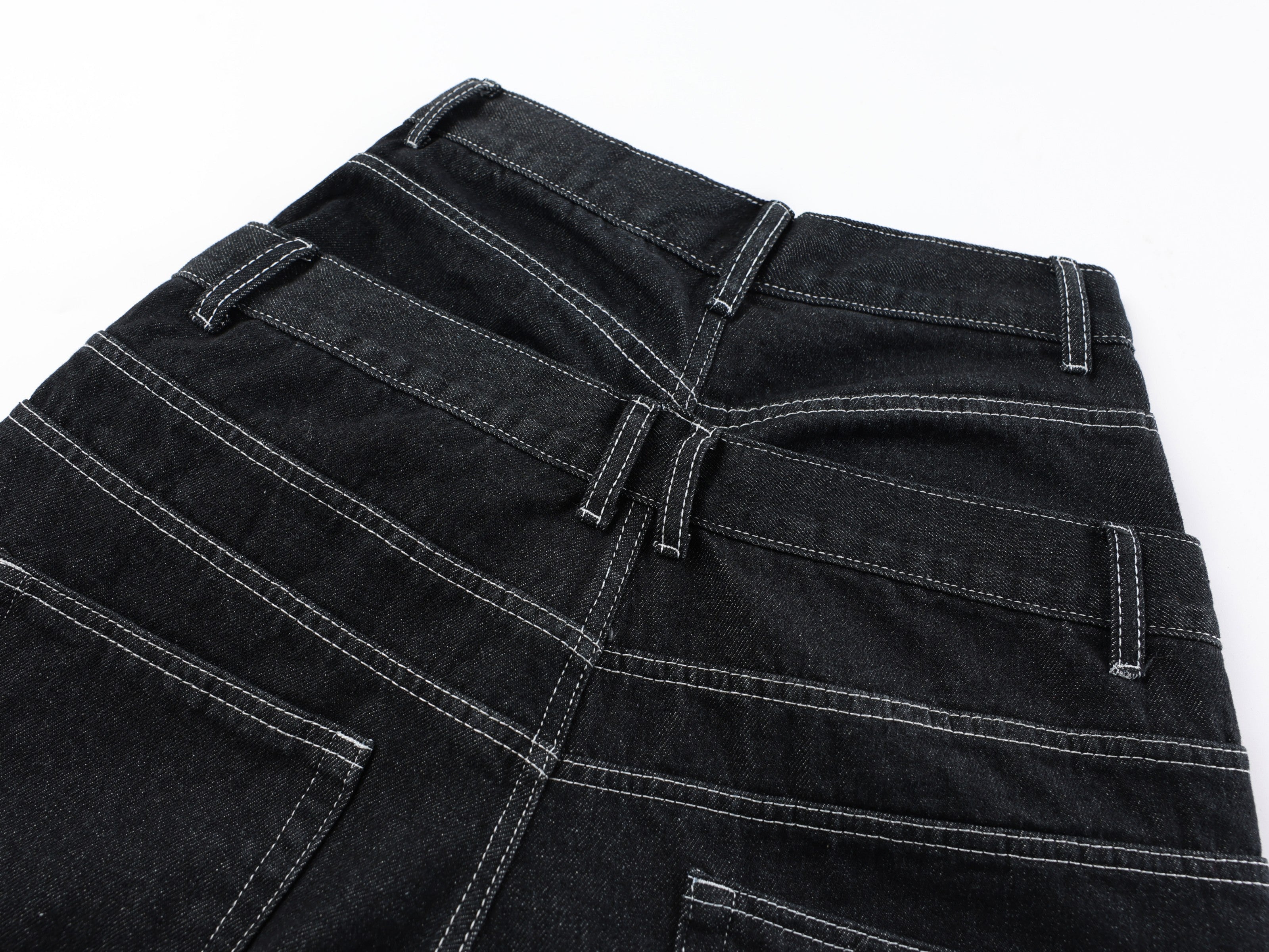 CapCabin Double-Waist Utility Denim Pants