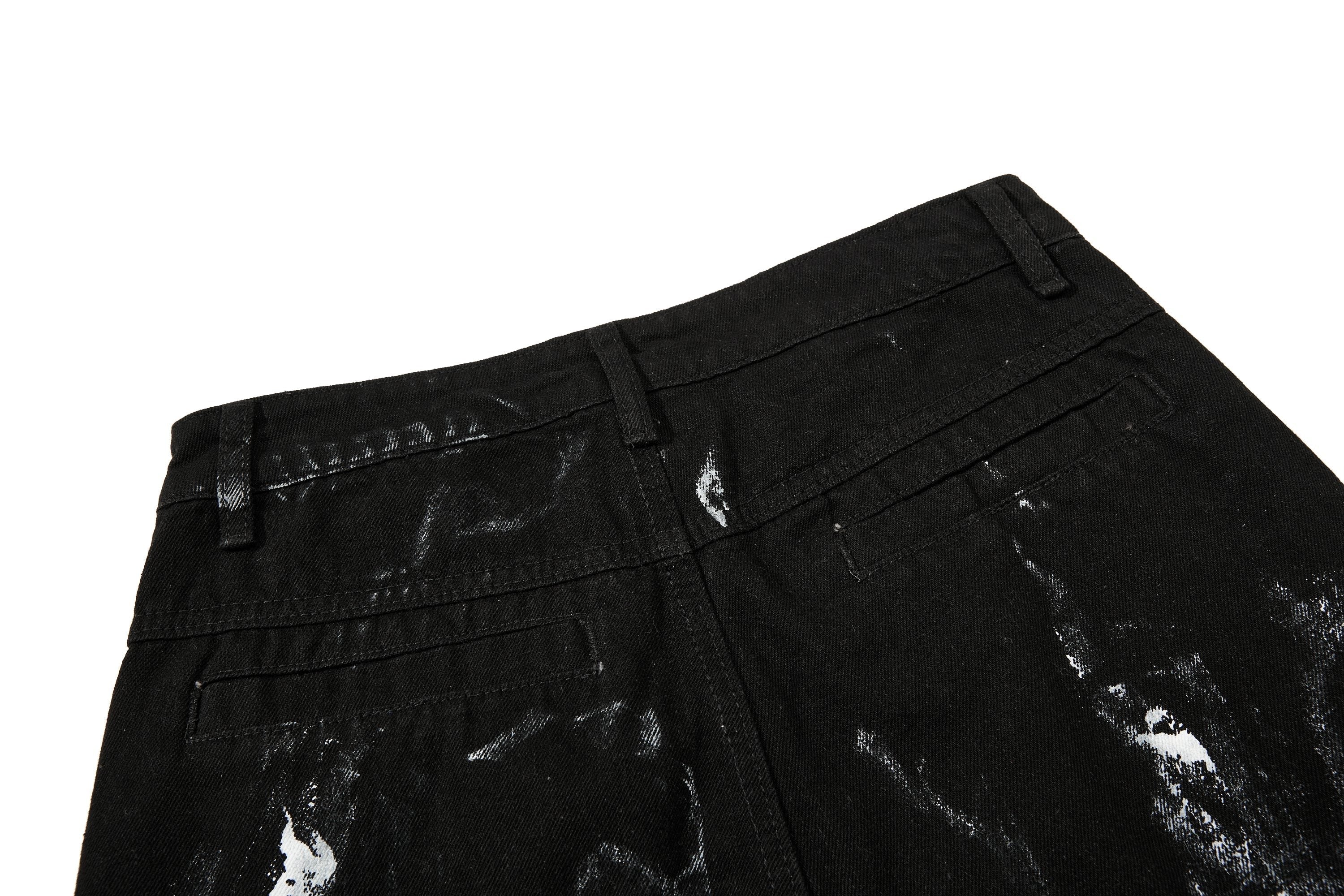 CapCabin Washed Utility Cargo Denim Pants