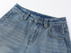 CapCabin Fleece-Lined Stacked Denim Pants