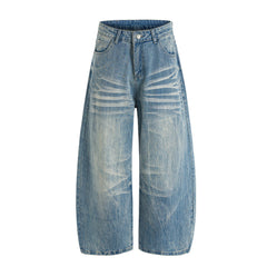 CapCabin Heavy Washed Wide-Leg Denim Jeans