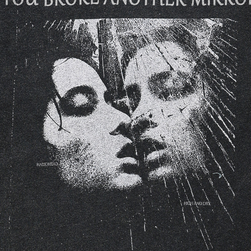 Faded Black Y2K Graphic T Shirt