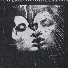Faded Black Y2K Graphic T Shirt