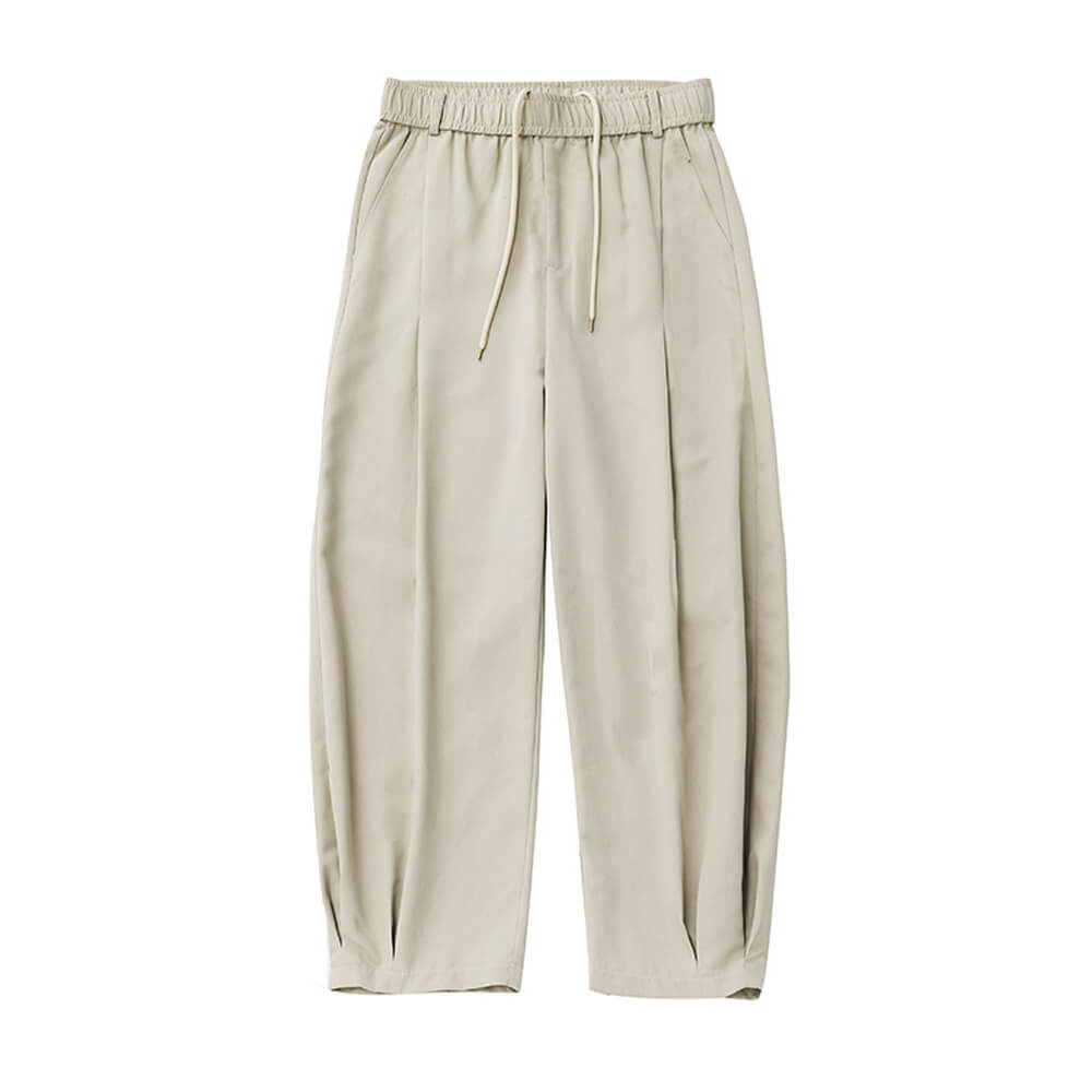 Fashion Pleated Design Sports Wide-Leg Scimitar Pants