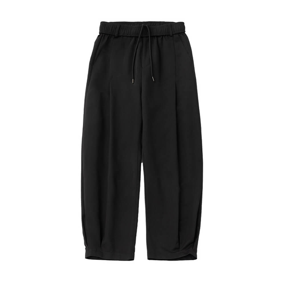 Fashion Pleated Design Sports Wide-Leg Scimitar Pants