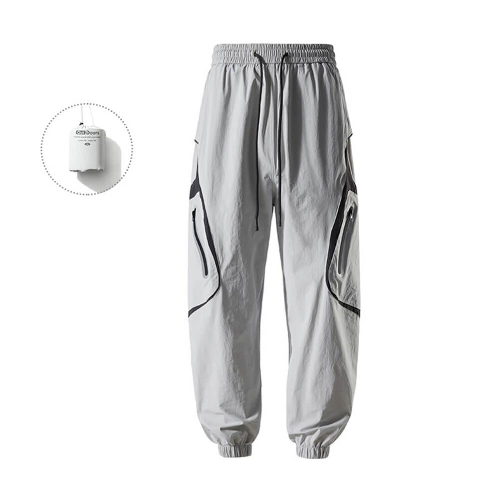 Fashion Side Pocket Contrast Color Design Casual Pants