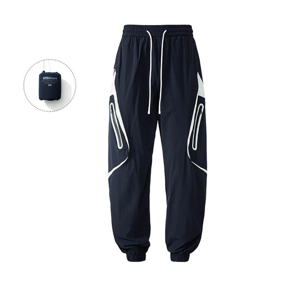 Fashion Side Pocket Contrast Color Design Casual Pants