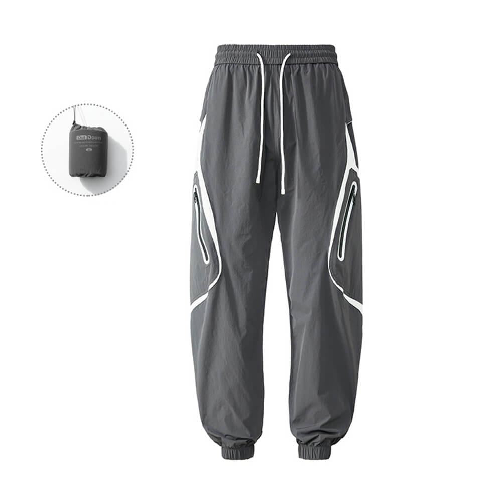 Fashion Side Pocket Contrast Color Design Casual Pants