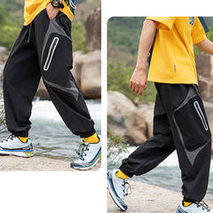 Fashion Side Pocket Contrast Color Design Casual Pants