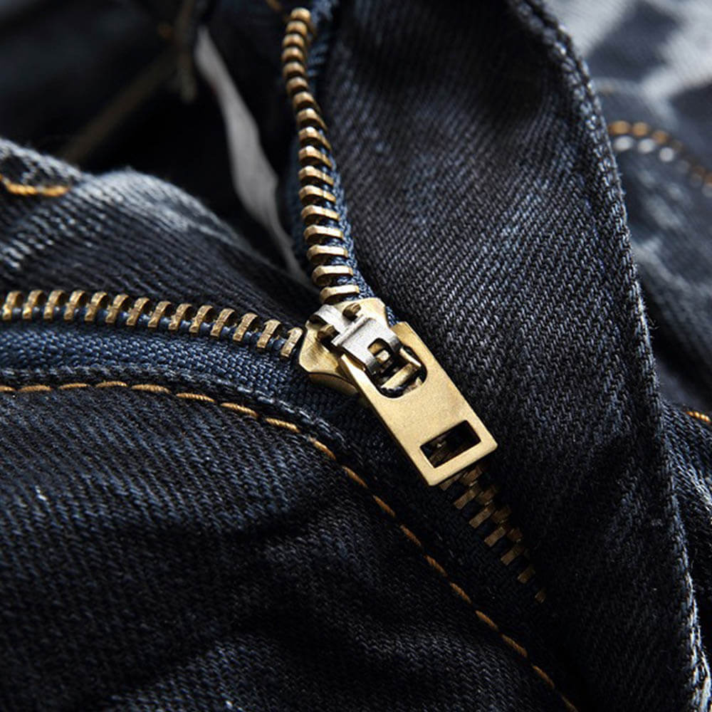 Fashion Straight Distressed Motorcycle Style Jeans