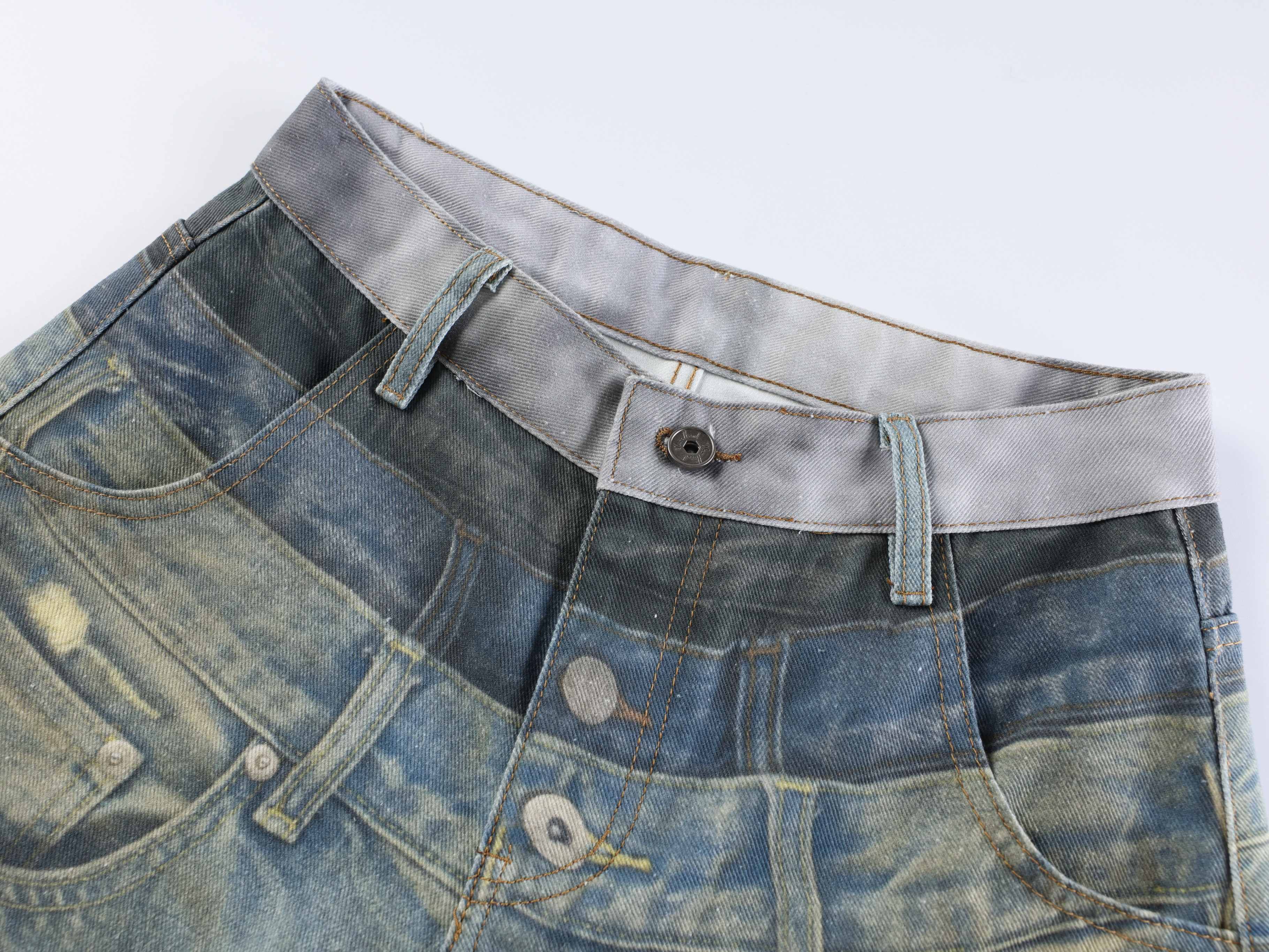CapCabin “Layered Fade Distressed Balloon Jeans”