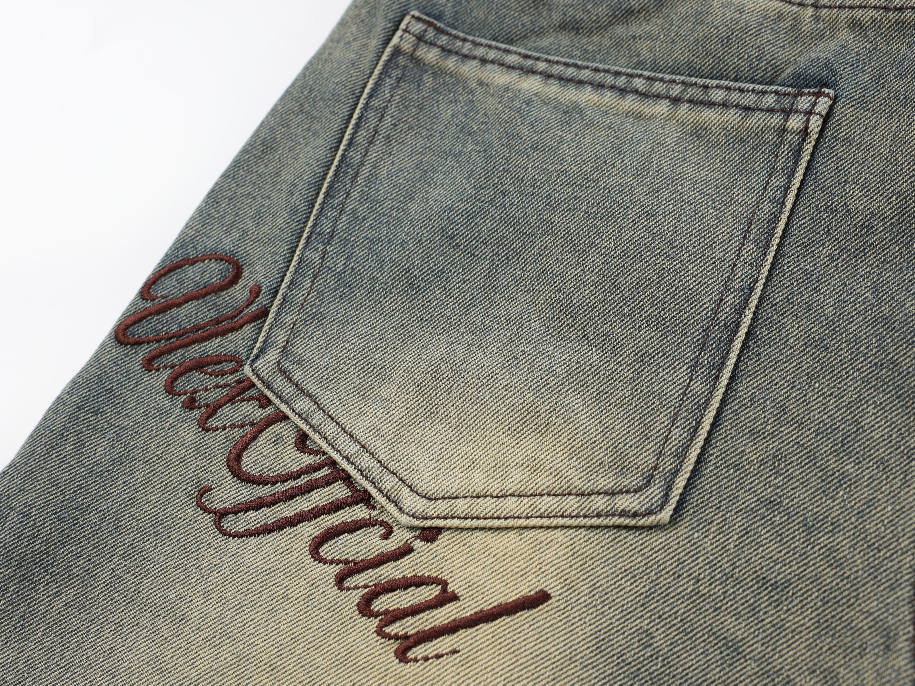 CapCabin Tie-Waist Wide-Leg Denim Pants