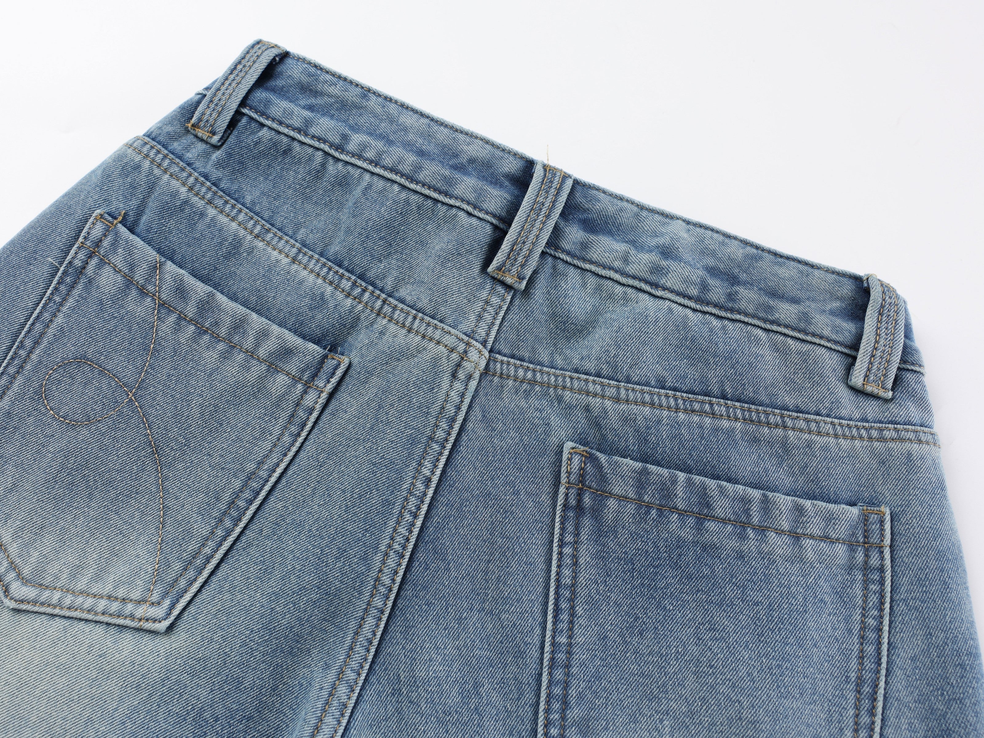 CapCabin Fleece-Lined Stacked Denim Pants