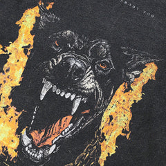 Fire Flame Dog Y2K Streetwear T Shirts