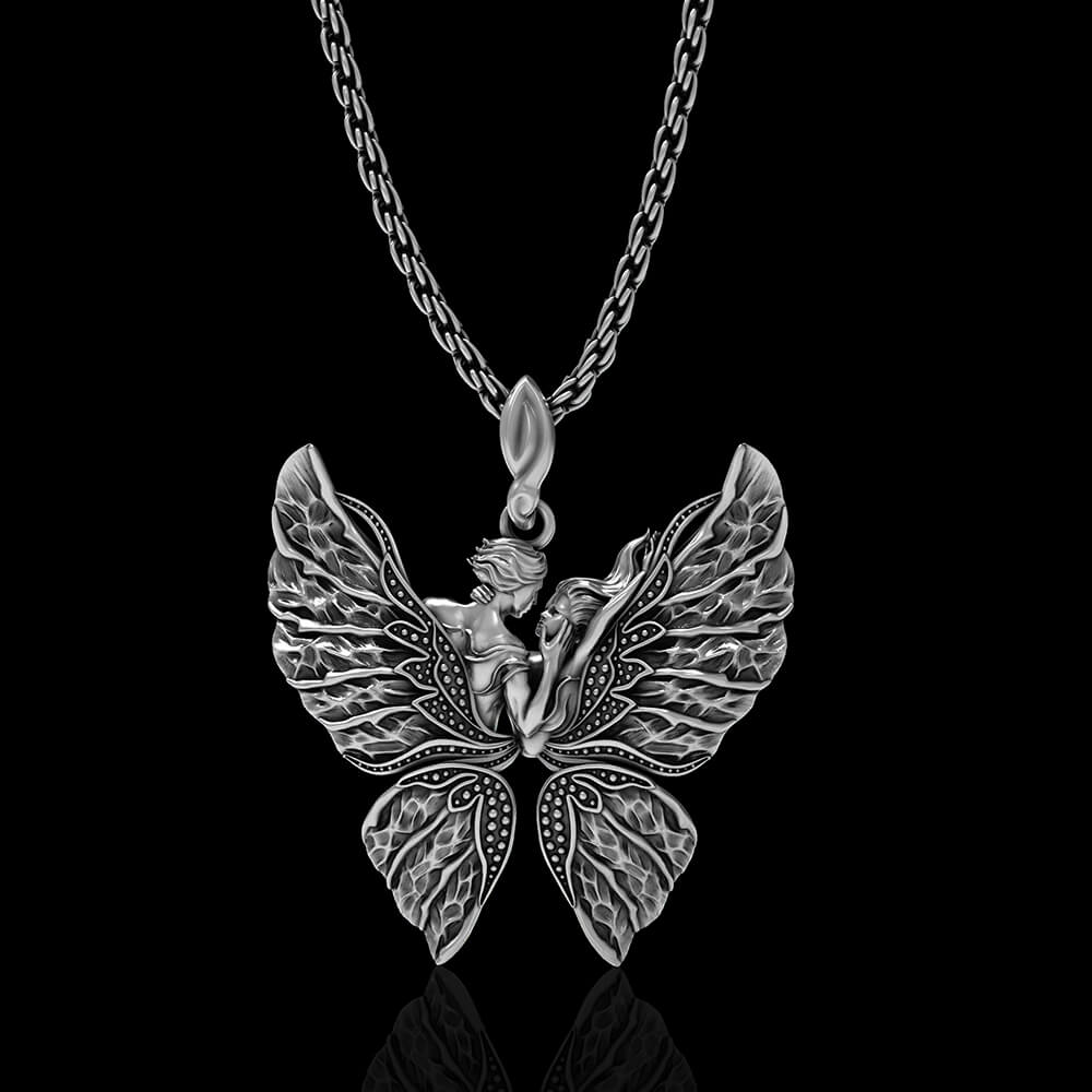 Free Love Butterfly Sterling Silver Pendant