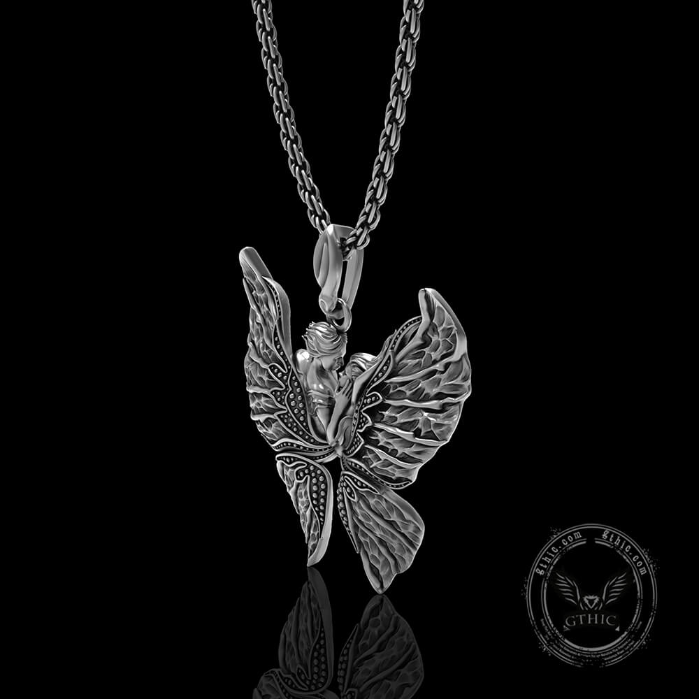 Free Love Butterfly Sterling Silver Pendant