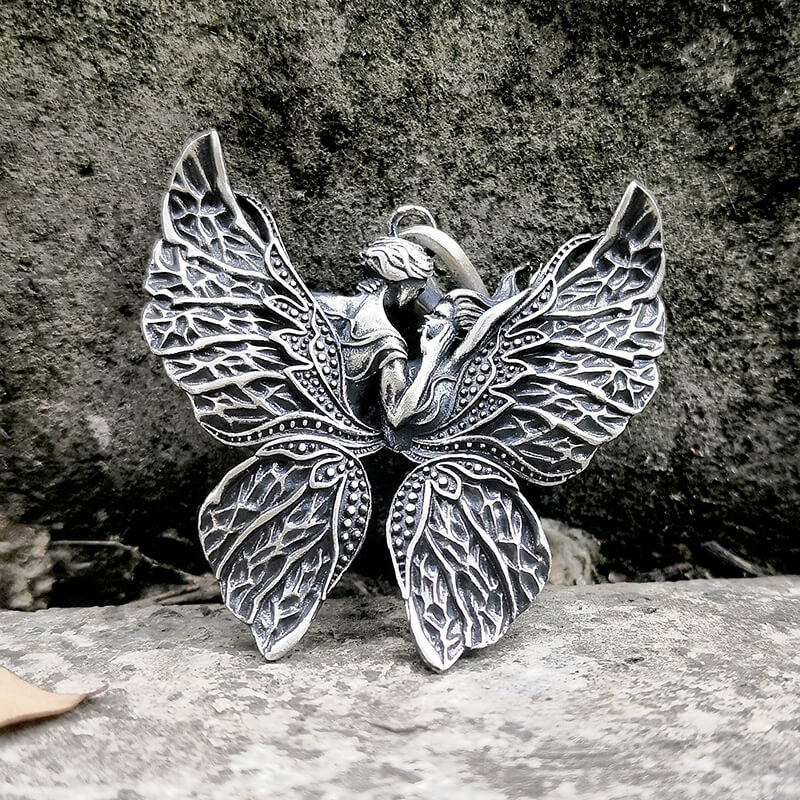 Free Love Butterfly Sterling Silver Pendant