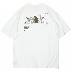 Funny Cat Streetwear Y2K T Shirt