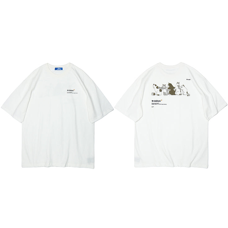 Funny Cat Streetwear Y2K T Shirt