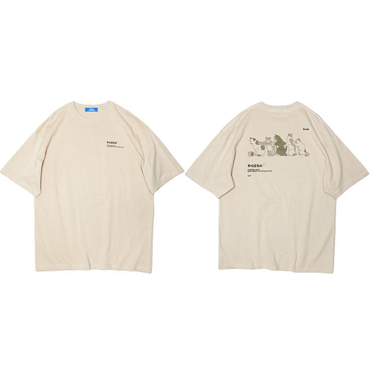 Funny Cat Streetwear Y2K T Shirt