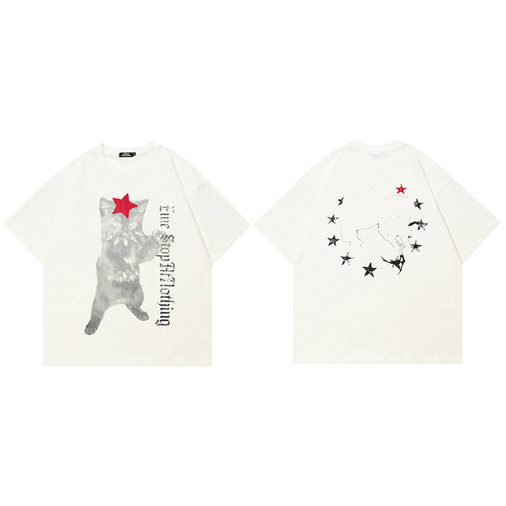Funny Cat Y2K Graphic Tee