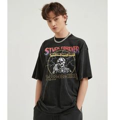 Funny Skull Graphic T Shirts Y2K