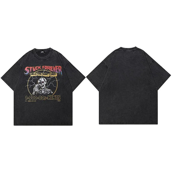 Funny Skull Graphic T Shirts Y2K