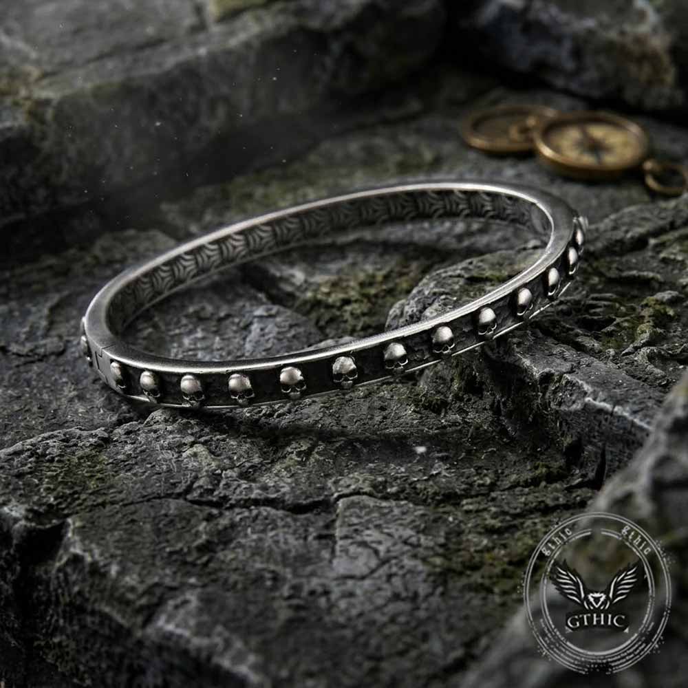 Gothic Multi-Skull Pattern Stainless Steel Bracelet