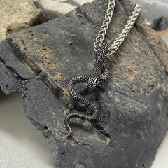Green Eye Snake Stainless Steel Pendant