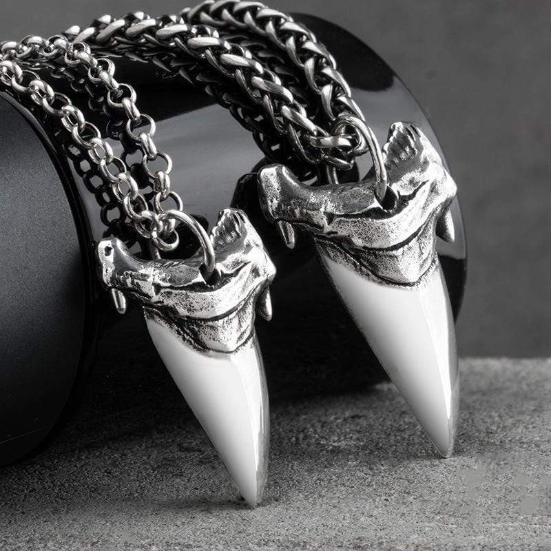 Shark Teeth Sterling Silver Animal Pendant
