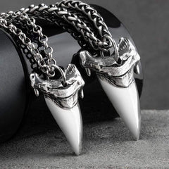 Shark Teeth Sterling Silver Animal Pendant